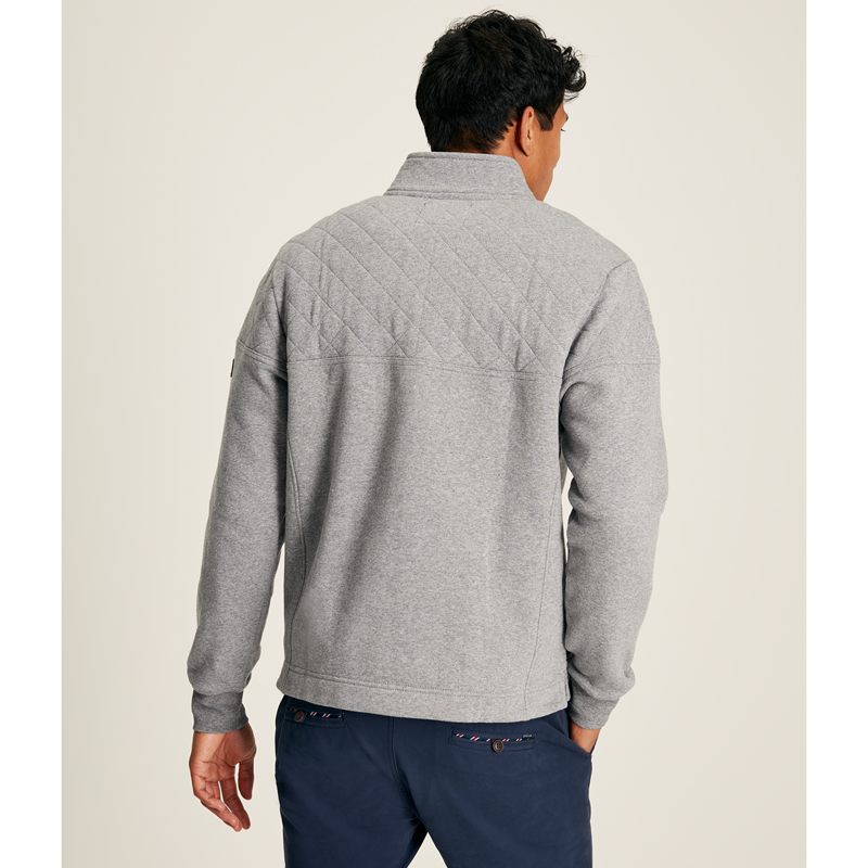 Joules Men's Darrington Quarter Zip Sweater - Grey Marl-2